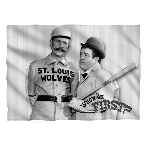 Abbott & Costello/first (front/back Print)-pillow Case-white