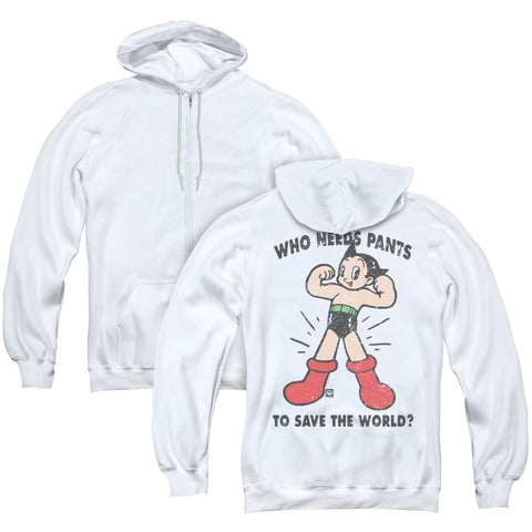 Astro Boy/who Needs Parts (back Print) - Adult Zipper Hoodie-white