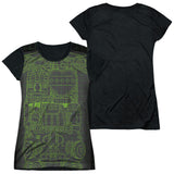 Junior Cap Sleeve 100% Poly Black Back
