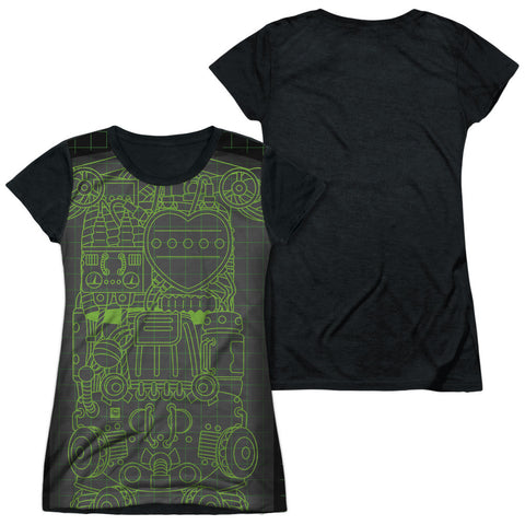 Junior Cap Sleeve 100% Poly Black Back