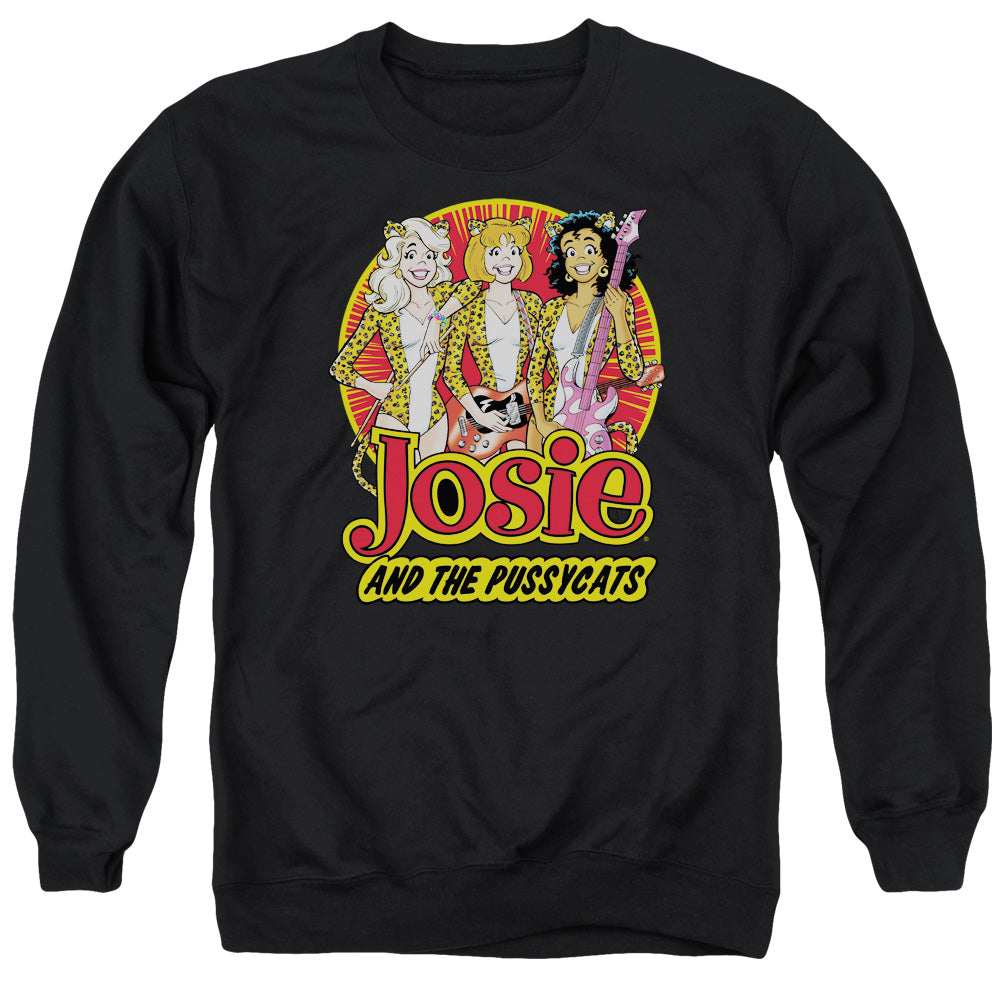 Archie Comics/power Trio - Adult Crewneck Sweatshirt - Black