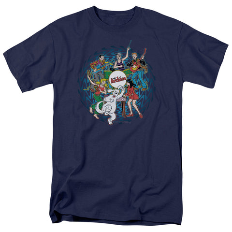 Archie Comics/psychadelic Archies - S/s Adult 18/1 - Navy