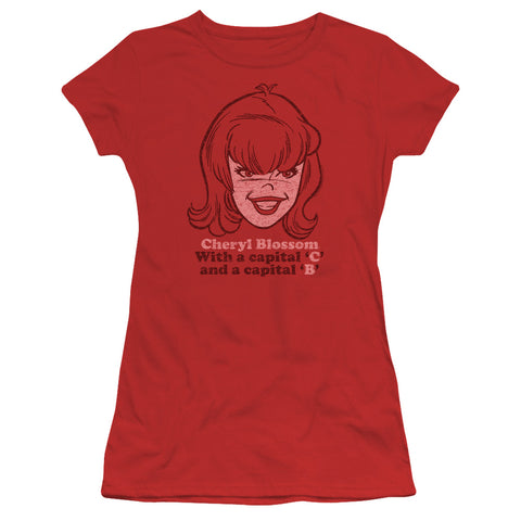 Archie Comics/cheryl With A C-s/s Junior Sheer-red