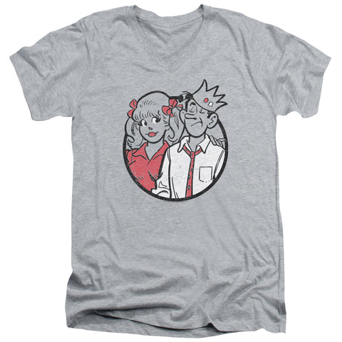 Archie Comics/betty And Jughead-s/s Adult V-neck 30/1-athletic Heather