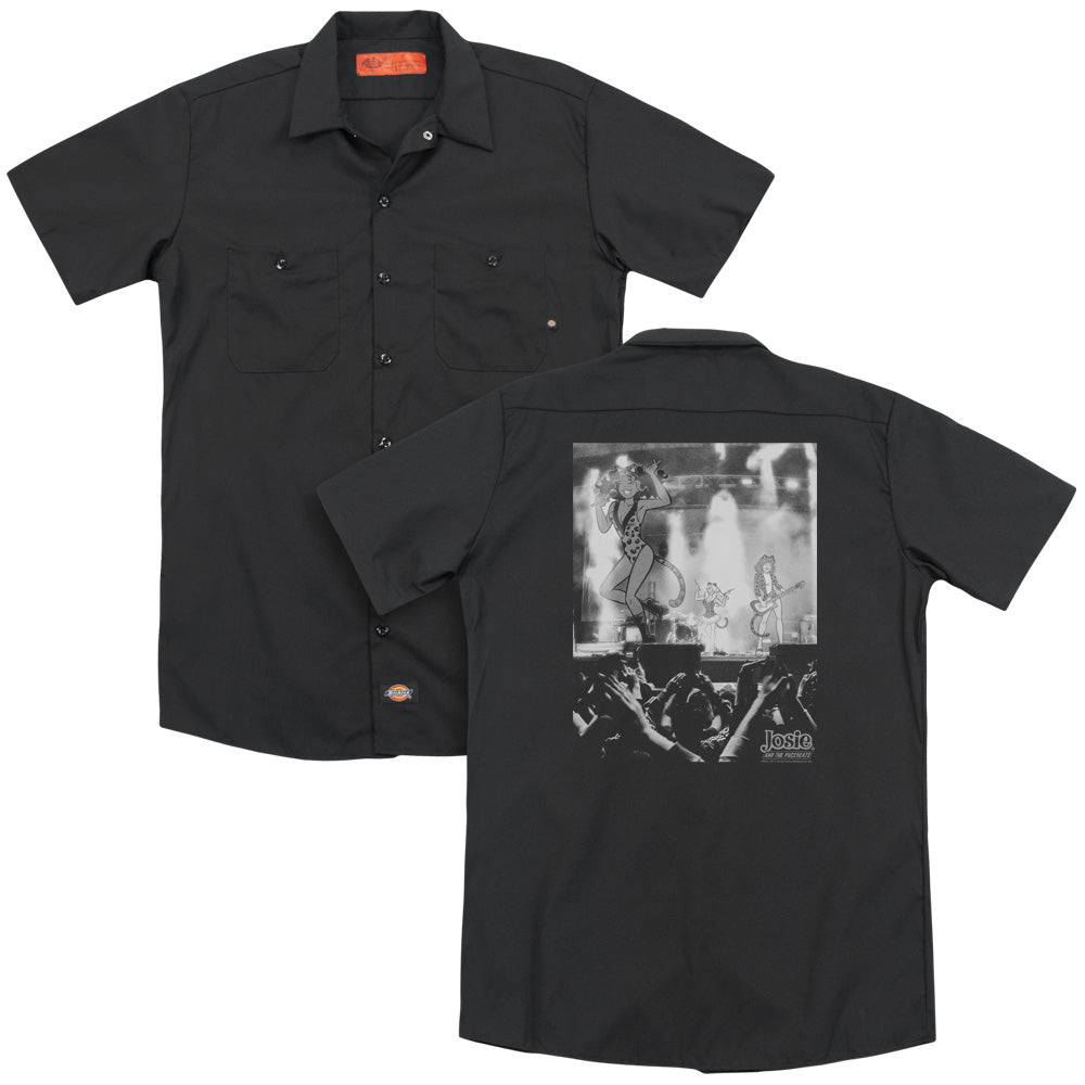 Archie Comics/the Cats Live (back Print) - Adult Work Shirt - Black