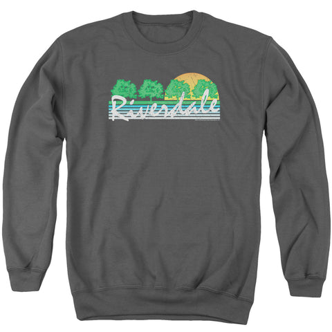Archie Comics/riverdale Vintage Tourist Tee-adult Crewneck Sweatshirt-charcoal