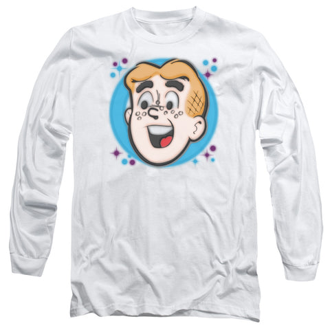 Archie Comics/airbrushed Archie-l/s Adult 18/1-white
