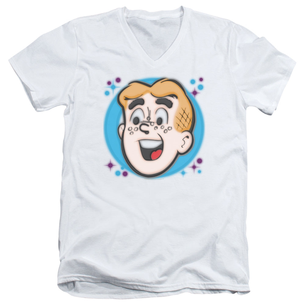 Archie Comics/airbrushed Archie-s/s Adult V-neck 30/1-white
