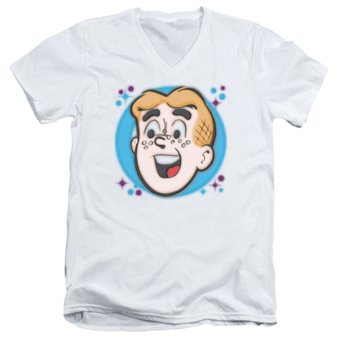 Archie Comics/airbrushed Archie-s/s Adult V-neck 30/1-white