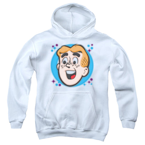 Archie Comics/airbrushed Archie-youth Pull-over Hoodie-white