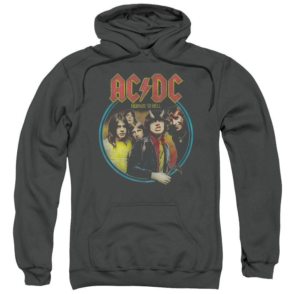 Acdc/highway To Hell-adult Pull-over Hoodie-charcoal