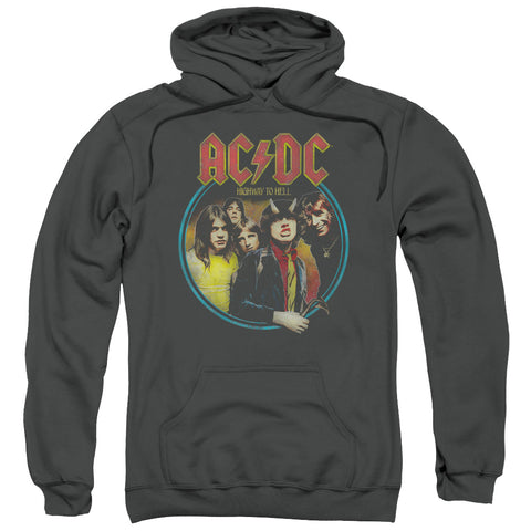 Acdc/highway To Hell-adult Pull-over Hoodie-charcoal