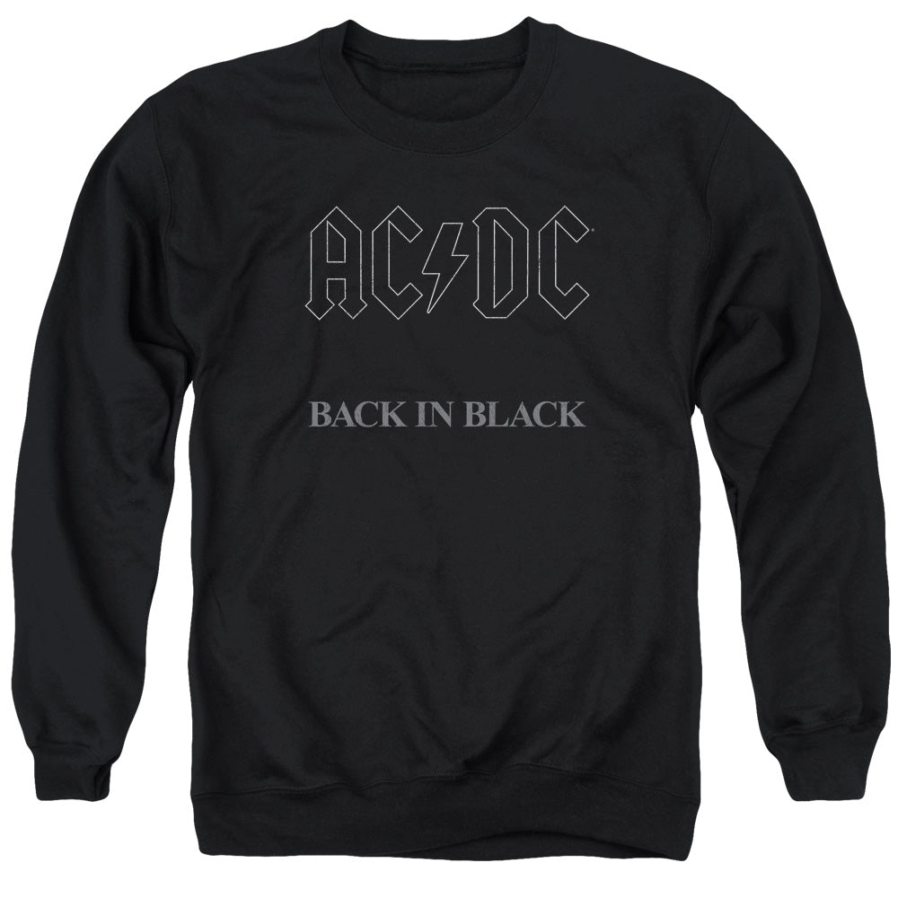 Acdc/back In Black-adult Crewneck Sweatshirt-black