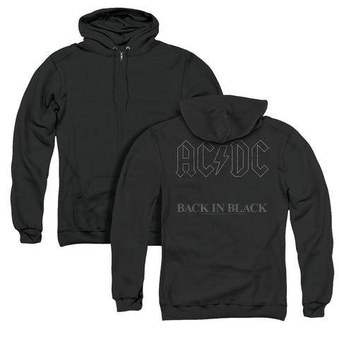 Acdc/back In Black (back Print) - Adult Zipper Hoodie-black