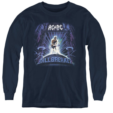 Acdc/ballbreaker-youth Long Sleeve Tee-navy