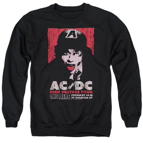 Acdc/high Voltage Live 1975-adult Crewneck Sweatshirt-black