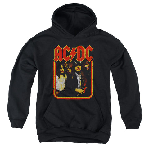 Acdc/group Distressed-youth Pull-over Hoodie-black