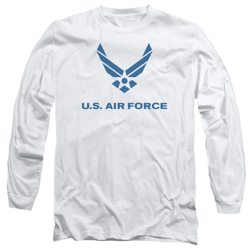 Air Force/distressed Logo-l/s Adult 18/1-white