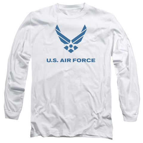 Air Force/distressed Logo-l/s Adult 18/1-white