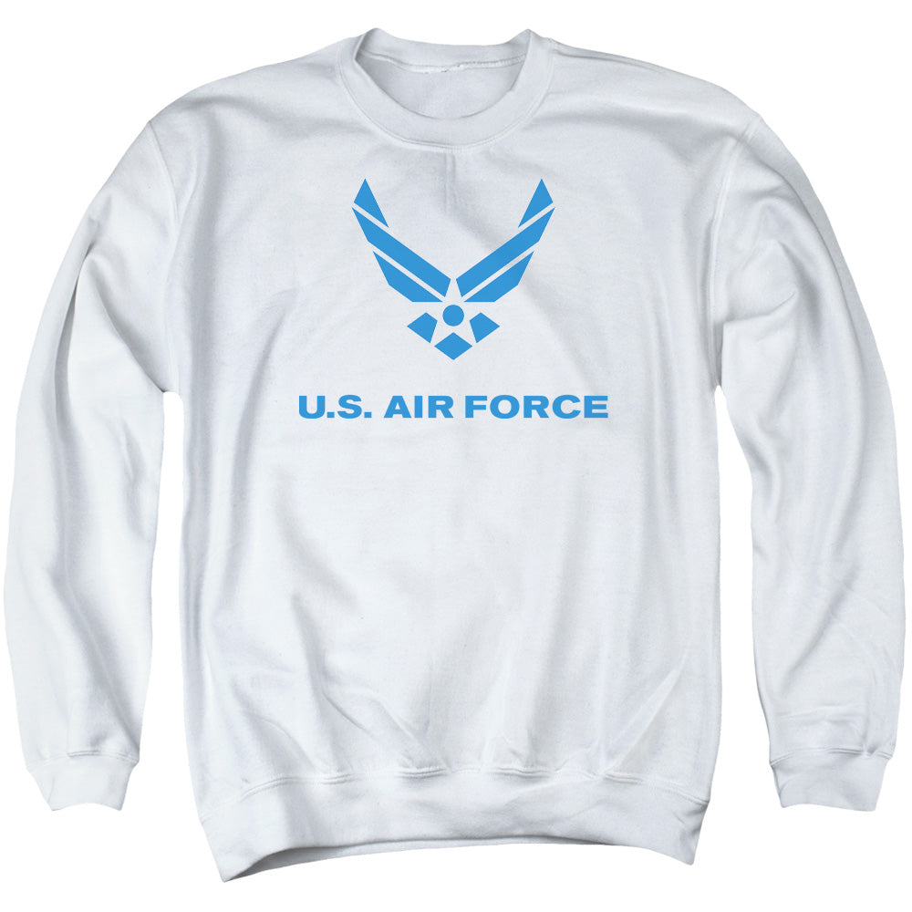 Air Force/distressed Logo - Adult Crewneck Sweatshirt - White