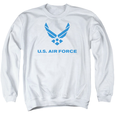 Air Force/distressed Logo - Adult Crewneck Sweatshirt - White