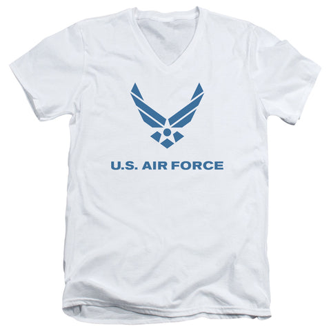 Air Force/distressed Logo-s/s Adult V-neck 30/1-white