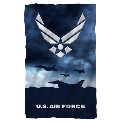 Air Force/take Off-fleece Blanket-white