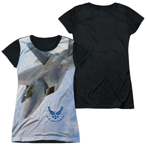 Air Force/fly By-s/s Junior Poly Black Back-white