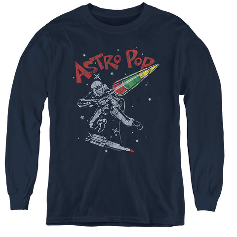 Astro Pop/space Joust-youth Long Sleeve Tee-navy