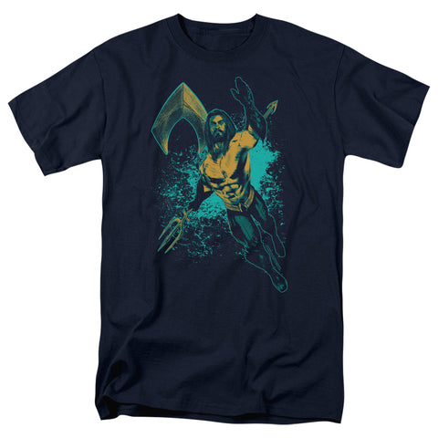 Aquaman Movie/make A Splash-s/s Adult 18/1-navy