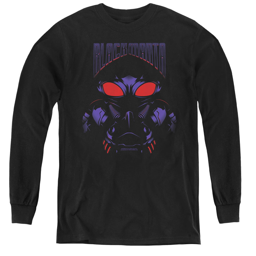 Aquaman Movie/black Manta-youth Long Sleeve Tee-black