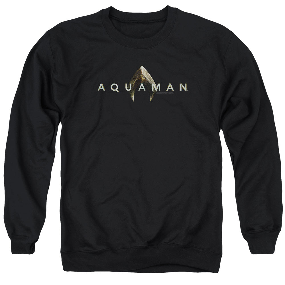 Aquaman Movie/logo-adult Crewneck Sweatshirt-black