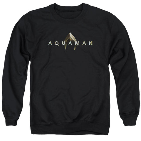 Aquaman Movie/logo-adult Crewneck Sweatshirt-black