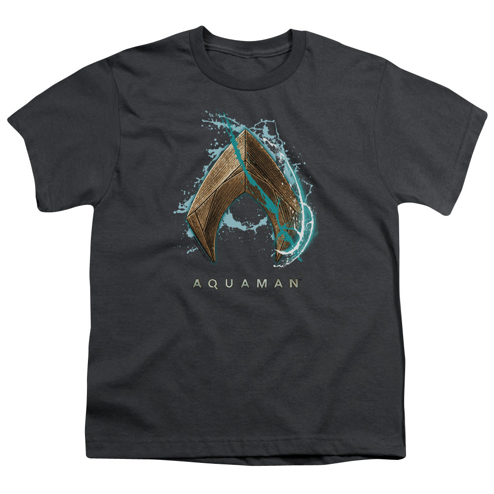 Aquaman Movie/water Shield-s/s Youth 18/1-charcoal