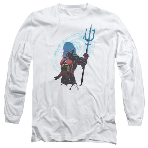 Aquaman Movie/silhouette-l/s Adult 18/1-white