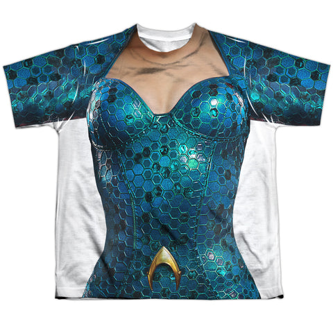 Aquaman Movie/mera Uniform-s/s Youth Poly Crew-white