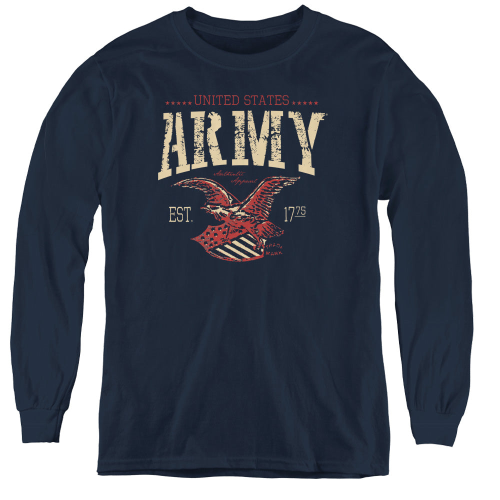 Army/arch-youth Long Sleeve Tee-navy