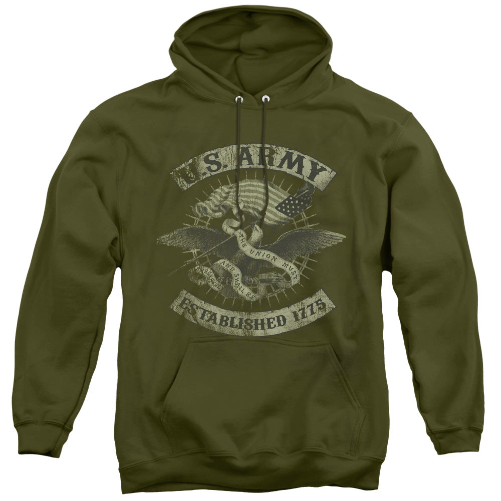 Army/union Eagle-adult Pull-over Hoodie-military Green
