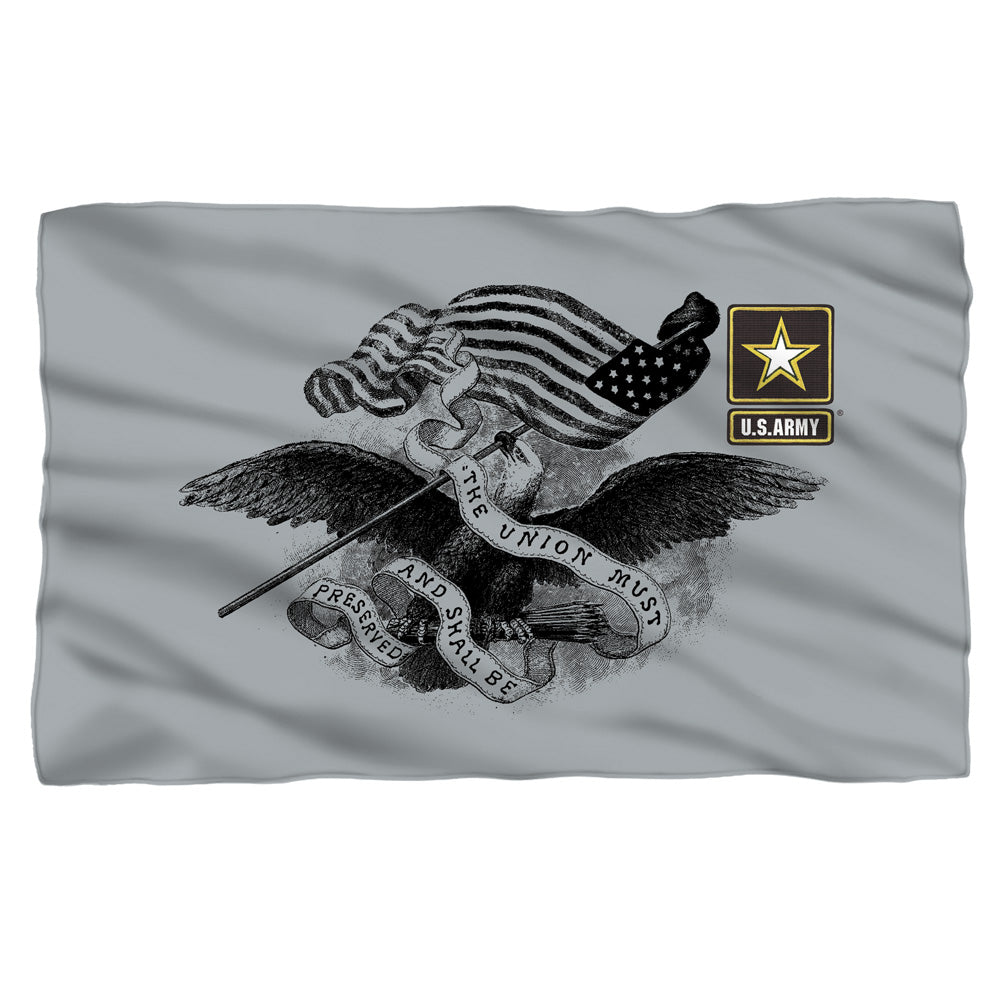 Army/union-fleece Blanket-white