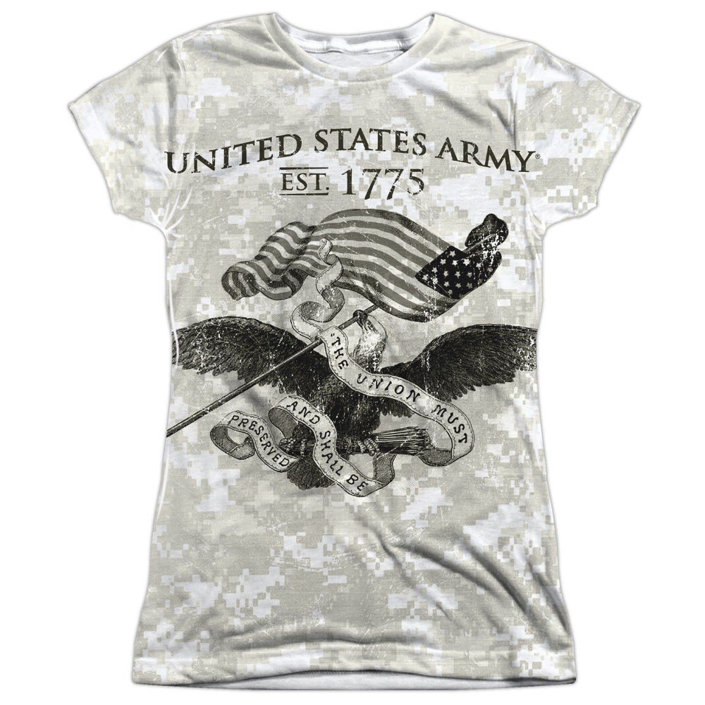 Army/union-s/s Junior Poly Crew-white