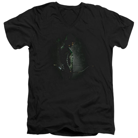 Arrow/in The Shadows-s/s Adult V-neck 30/1-black
