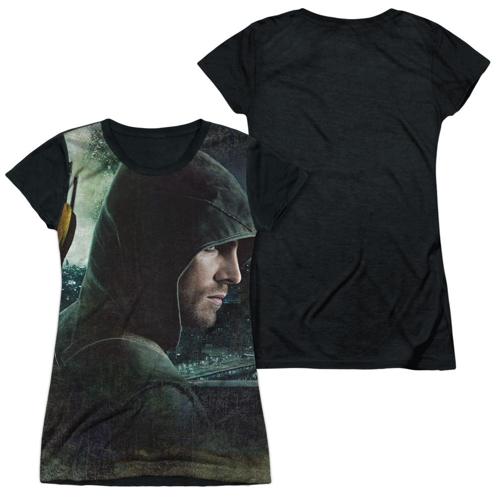 Junior Cap Sleeve 100% Poly Black Back