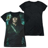 Junior Cap Sleeve 100% Poly Black Back