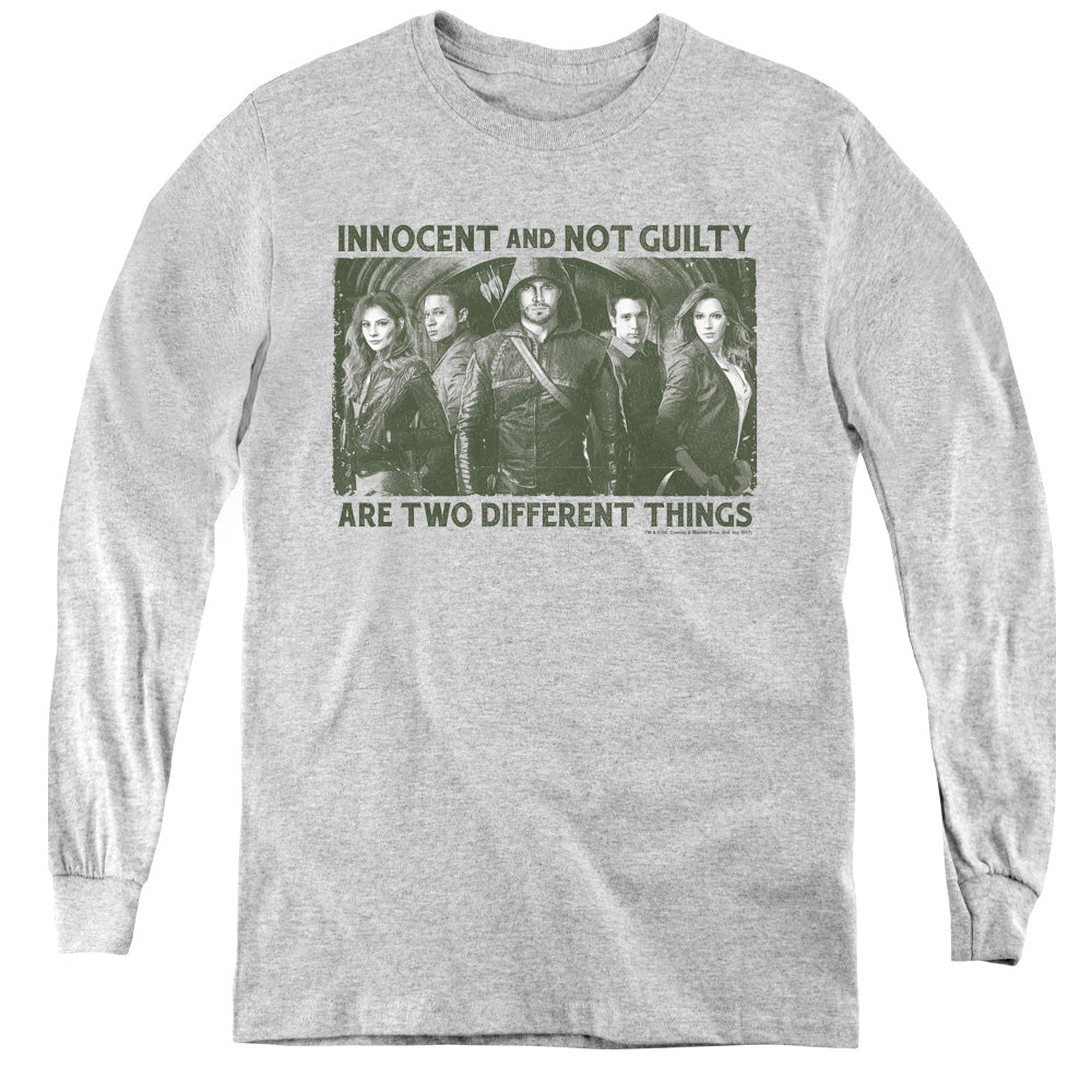 Arrow/not Guilty-youth Long Sleeve Tee-athletic Heather