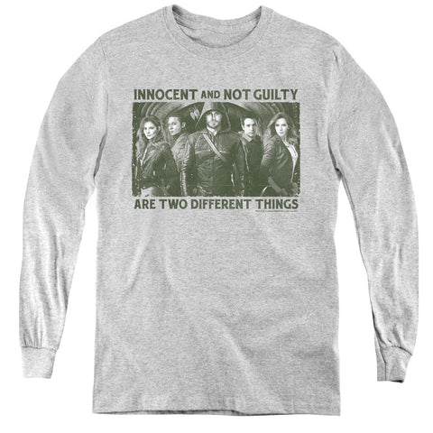 Arrow/not Guilty-youth Long Sleeve Tee-athletic Heather