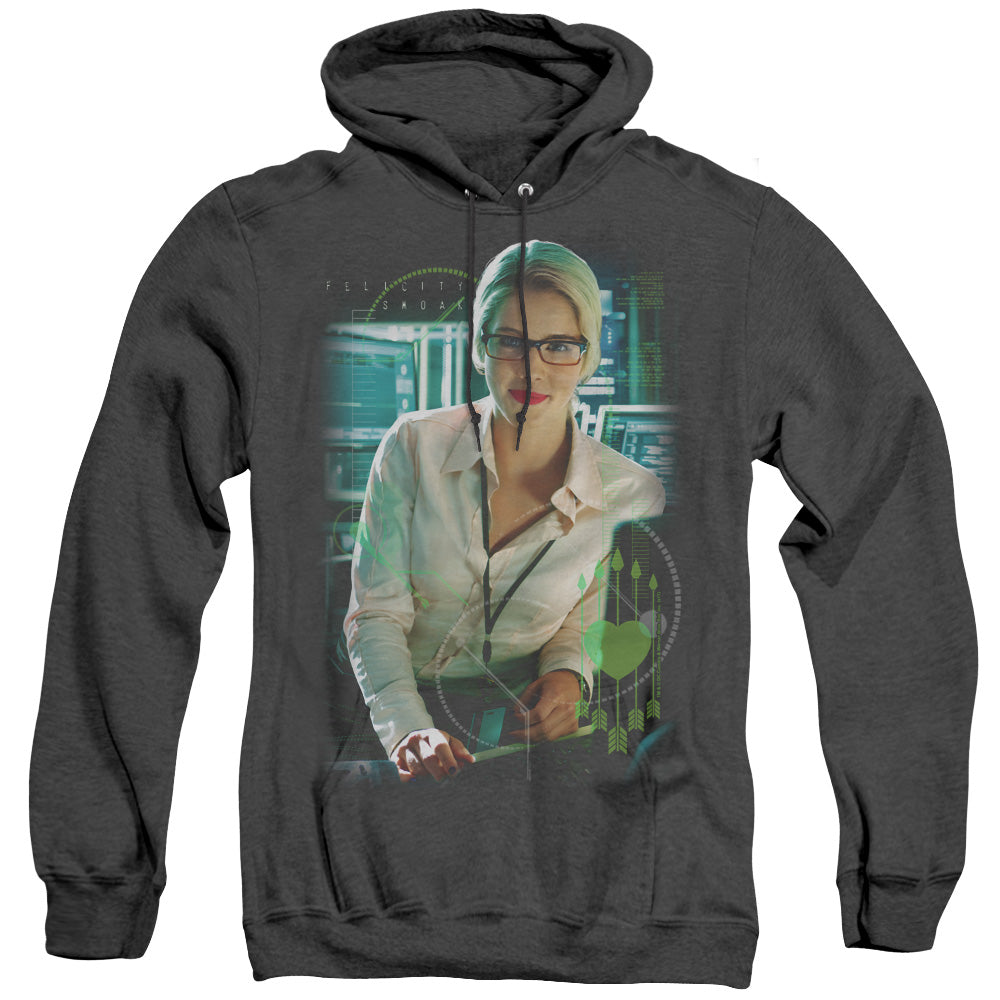 Arrow/felicity Smoak-adult Heather Hoodie-black