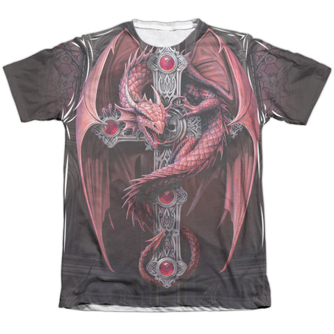 Anne Stokes/gothic Guardian-adult Poly/cotton S/s Tee-white