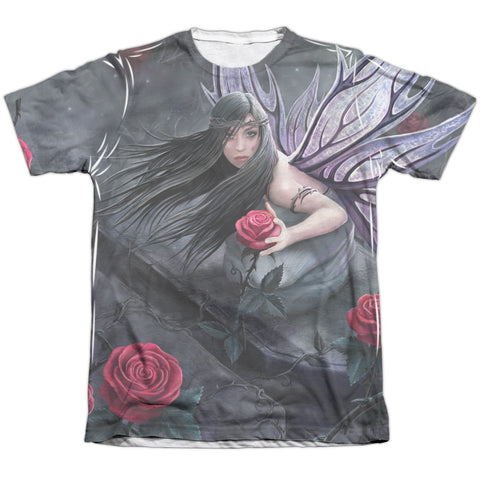 Anne Stokes/rose Fairy-adult Poly/cotton S/s Tee-white
