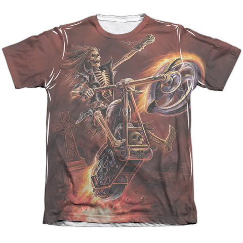 Anne Stokes/hellrider-adult Poly/cotton S/s Tee-white