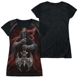 Junior Cap Sleeve 100% Poly Black Back
